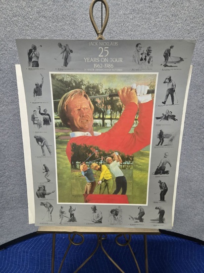VINTAGE JACK NICKLAUS POSTER - 25 YEARS ON TOUR 1962-1986 - MEASURES 24" X 30.5"