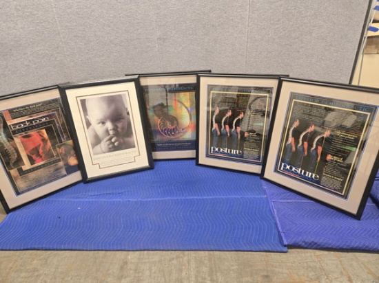 SET OF 5 CHIROPRACTIC MOTIVATIONAL FRAMED ART (4) 30" X 36" AND (1) 26" X 37"