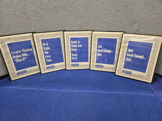 SET OF 5 FRAMED MOTIVATIONAL POSTERS 19" x 24"