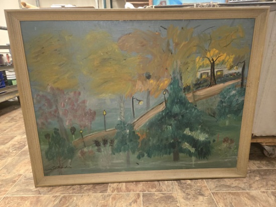 FRAMED ARTIST SIGNED PAINTING MEASURING 43.5" X 33"