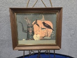 FRAMED FALL DÉCOR PUMPKIN ART WITH SIGNATURE - 24