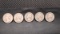 (5) SILVER U.S. WASHINGTON QUARTERS 1942-1948 - S, D AND NO MINT MARKS