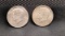 (2) SILVER U.S. 1964 KENNEDY HALF DOLLAR COINS - NO MINT MARKS