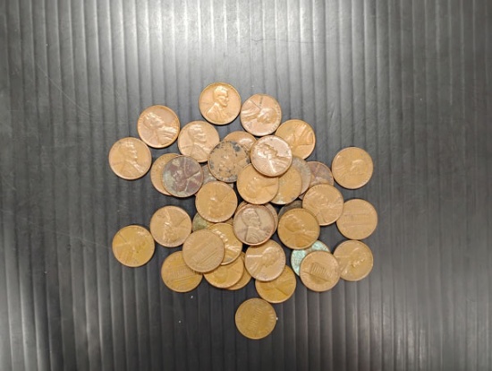 (40) USA PENNIES 1956-1974 - MOSTLY D MINT, SOME NO MINT