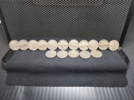 (16) U.S. BUFFALO NICKELS 1923-1929 S MINTS AND MOSTLY NO MINTS