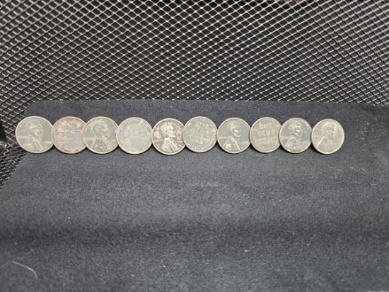 (10) 1943 STEEL WAR PENNIES