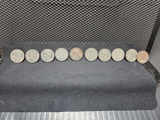 (10) 1943 STEEL WAR PENNIES