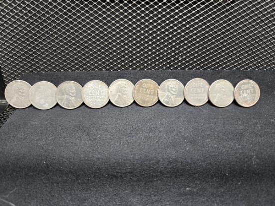 (10) 1943 STEEL WAR PENNIES