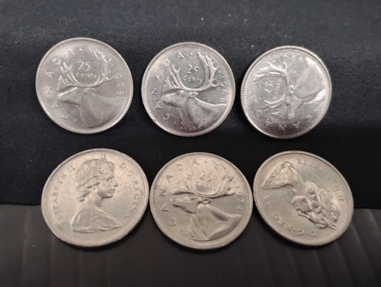 (6) CANADIAN QUARTERS 1968-1986