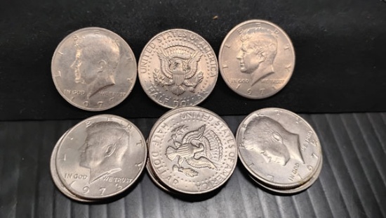 (10) KENNEDY HALF DOLLAR COINS 1971-1979 - NO MINT MARKS