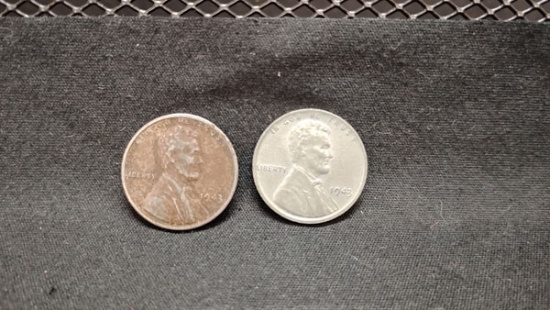(2) U.S. 1943 STEEL WAR WHEAT PENNIES