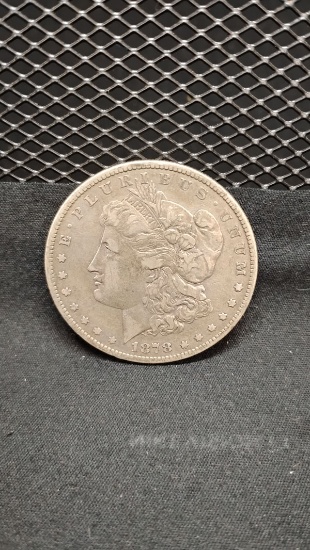SILVER U.S. 1878 MORGAN DOLLAR COIN - NO MINT MARK
