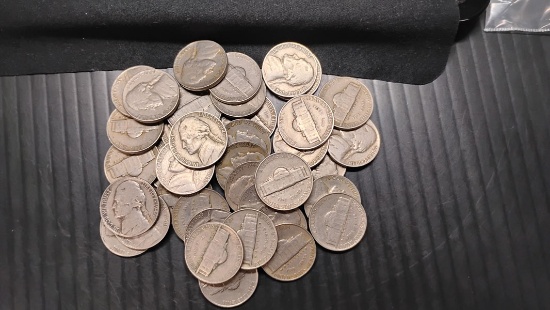 (38) U.S. JEFFERSON NICEKSL 1939-1964 - SOME D MINT MARKS AND MOSTLY NO MINTS
