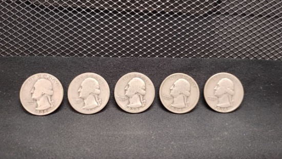 (5) U.S. WASHINGTON QUARTERS 1934-1941 - NO MINT MARKS