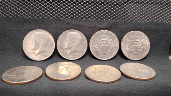 (8) KENNEDY HALF DOLLAR COINS 1971-1977 - NO MINT MARKS