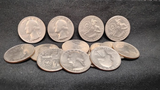 (15) WASHINGTON BICENTENNIAL QUARTERS 1776-1976 - D MINT AND NO MINTS
