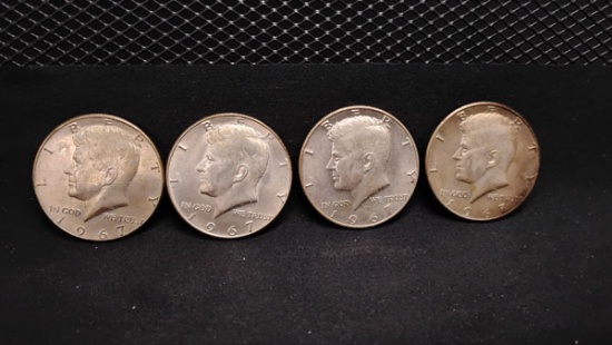 (4) U.S. 1967 KENNEDY HALF DOLLAR COINS