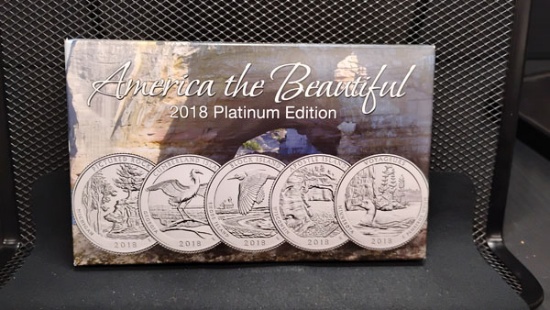 U.S. 2018 AMERICA THE BEAUTIFUL PLATINUM LAYERED QUARTERS SET