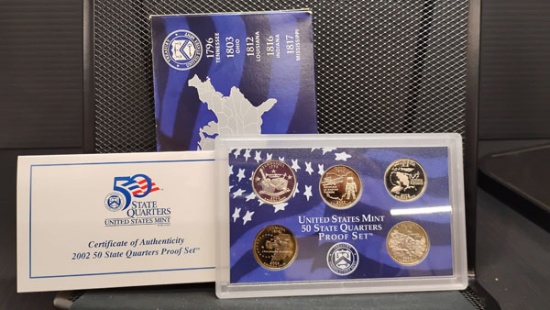 2002 U.S. 50 STATE QUARTERS PROOF SET - S MINT - (5 QUARTERS)