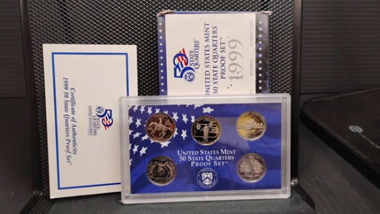 1999 U.S. MINT 50 STATE QUARTERS PROOF SET (5 QUARTERS) - S MINT