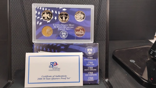 2000 S MINT U.S. 50 STATE QUARTERS PROOF SET (5 QUARTERS)