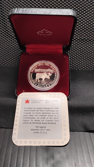 1885-1985 CANADIAN NATIONAL PARKS SILVER DOLLAR