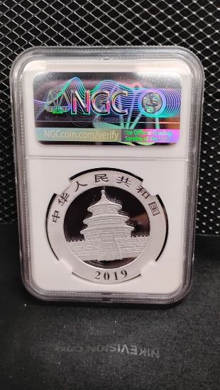 2019 SILVER 10 YUAN CHINA PANDA EARLY RELEASE COIN - MS70
