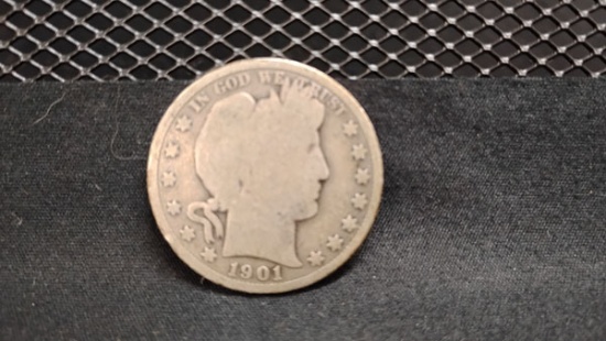 SILVER U.S. 1901 BARBER HALF DOLLAR
