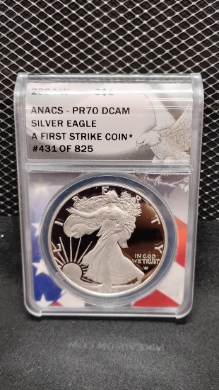 2024-W U.S. $1 SILVER EAGLE FIRST STRIKE COIN #431 OF 825 - PR70