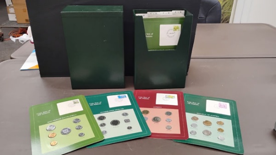 COLLECTION OF COIN SETS - ALL NATIONS VOLUME I A-K , 40 SHEETS