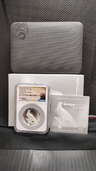 2016-P AUSTRALIAN SILVER $1 WEDGE TAILED EAGLE COIN - HIGH RELIEF PF70 ULTRA CAMEO - RETAIL WAS $189