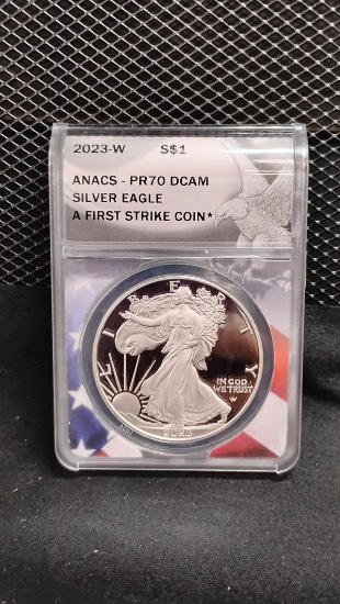 2023-W U.S. $1 SILVER EAGLE A FIRST STRIKE COIN - PR70