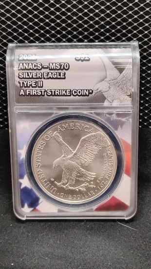 2021 U.S. $1 TYPE 2 SILVER EAGLE A FIRST STRIKE COIN - MS70