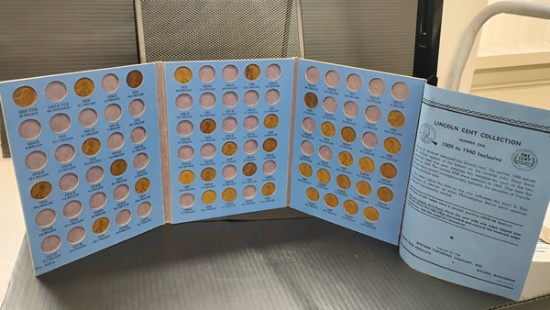 LINCOLN WHEAT PENNIES COLLECTORS BOOKLET FROM 1909 VDB TO 1940 - 37 PENNIES WITH S, D AND P MINTS