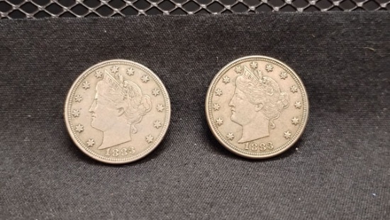 (2) U.S. 1888 LIBERTY HEAD V NICKELS IN GREAT CONDITION