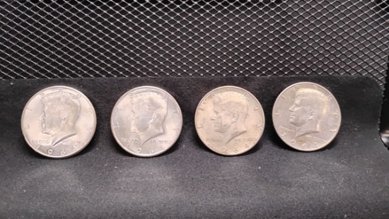 (4) U.S. 1964 SILVER KENNEDY HALF DOLLARS - D MINT OR NO MINT