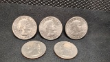 (5) COINS - 1979-P SUSAN B ANTHONY DOLLAR COINS MARKED 