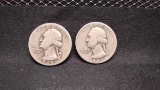 (2) SILVER 1939 WASHINGTON QUARTERS