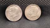 (2) SILVER U.S. 1964 KENNEDY HALF DOLLAR COINS - NO MINT MARKS