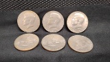 (6) U.S. KENNEDY BICENTENNIAL HALF DOLLAR COINS - NO MINT MARKS