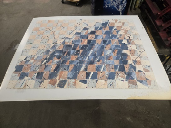 1991 KAT SIKORA PAPERWEAVE ARTWORK - ARTIST SIGNED AND NUMBERED 2/91 - MEASURES 52" X 40" - NO FRAME