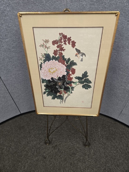 AN-LI HAN FRAMED "FLOWER OF PROPERITY"  HAND SIGNED AND NUMBERED #5/250  - 25.5" X 35.5"
