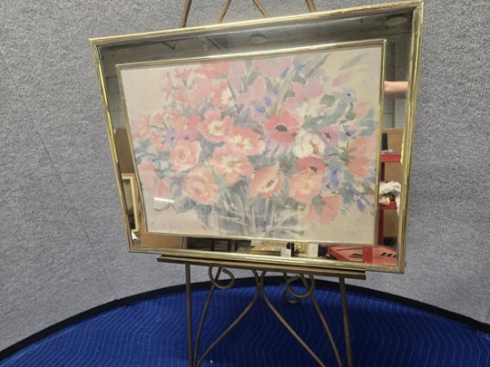 FRAMED PASTEL FLORAL BY R. ELLIS