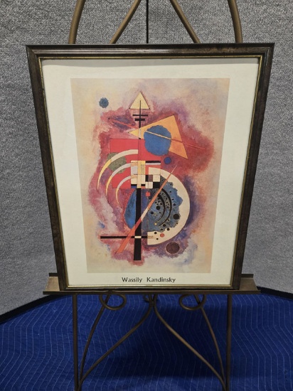 FRAMED WASSILY KANDINSKY ABSTRACT ART - 17.5" X 21.5"