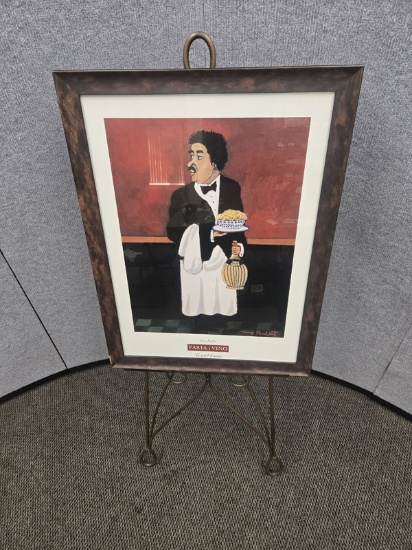 GUY BUFFET "PASTA I VINA" FRAMED ART 25" X 33"