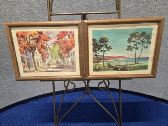 SET OF C. IVAR GILBERTS (AMERICAN, 1882-1959) FRAMED ART "MAIN STREET" AND "BLUE SKY" - ARTIST SIGNE