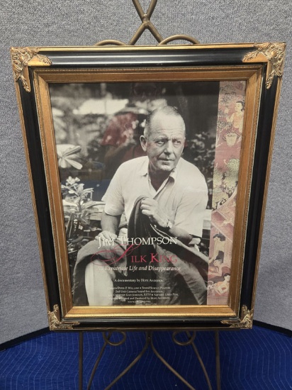 FRAME WITH JIM THOMPSON "SILK KING" DOCUMENTARY POSTER - 23" X 29"