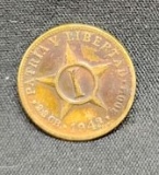 1943 CUBA CENTAVO - RETAIL $27.80