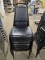 7 BLACK VINYL STACK BANQUET CHAIRS WITH METAL FRAMES