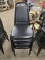 6 BLACK VINYL STACK BANQUET CHAIRS WITH METAL FRAMES